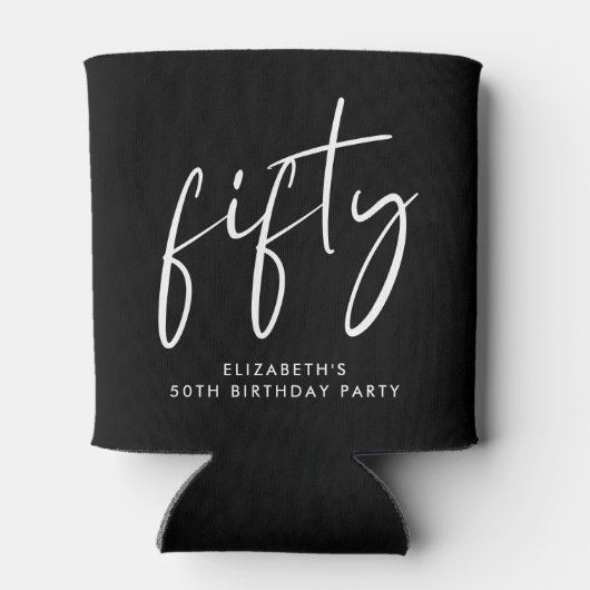Chic Script 50ste verjaardagsfeestje Blikjeskoeler (Achterkant)
