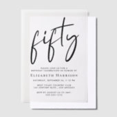 Chic Script 50ste verjaardagsfeestje Vellum Uitnodigingen (Offset)