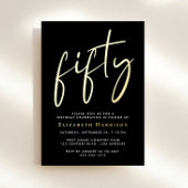 Chic Script 50th Birthday Party Folie Uitnodiging