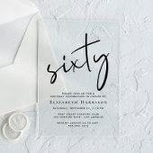 Chic Script 60ste verjaardagsfeestje Acryl Uitnodigingen