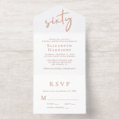 Chic Script 60ste verjaardagsfeestje All In One Uitnodiging (Binnenkant)