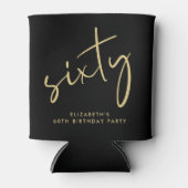 Chic Script 60ste verjaardagsfeestje Blikjeskoeler (Voorkant)