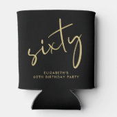 Chic Script 60ste verjaardagsfeestje Blikjeskoeler (Achterkant)