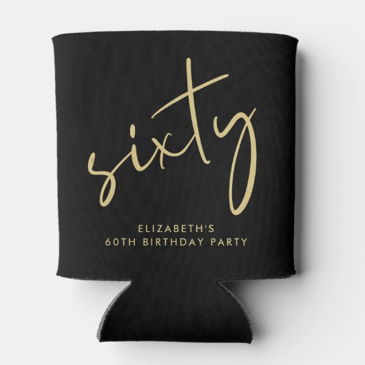 Chic Script 60ste verjaardagsfeestje Blikjeskoeler (Achterkant)