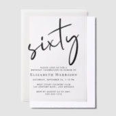 Chic Script 60ste verjaardagsfeestje Vellum Uitnodigingen (Offset)