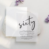 Chic Script 60ste verjaardagsfeestje Vellum Uitnodigingen