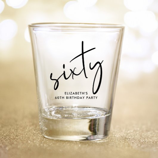 Chic Script 60ste verpartij Shot Glas