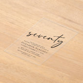 Chic Script 70ste verjaardagsfeestje Acryl Uitnodigingen (Laagn)