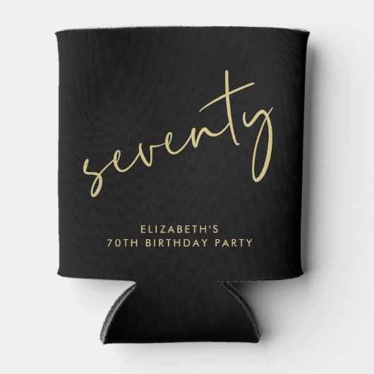 Chic Script 70ste verjaardagsfeestje Blikjeskoeler (Voorkant)