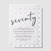 Chic Script 70ste verjaardagsfeestje Vellum Uitnodigingen (Offset (Uitnodiging))