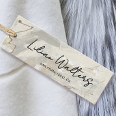 Chic Script Abstract Crème Beige Kleding Hanglabel Contactkaartje