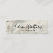 Chic Script Abstracte Crème Beige Kleding Hang Lab Contactkaartje (Voorkant)