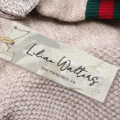 Chic Script Abstracte Crème Beige Kleding Hang Lab Contactkaartje