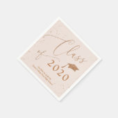 Chic Script Afstudeerder Aankondiging Roos Gold Gl Servet (Hoek)