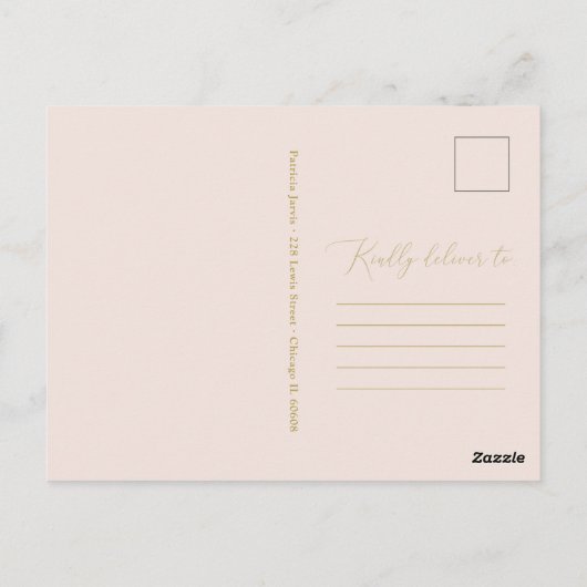 Chic Script Afstudeerder kondiging feestelijk Gold Briefkaart (Achterkant)