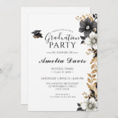 Chic Script Afstuderen Celebration Invitation Kaart (Voorkant / Achterkant)