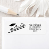 Chic Script Afstuderen en Mutse Zwart en Wit Etiket (Insitu)