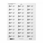 Chic Script Afstuderen en Mutse Zwart en Wit Etiket (Full Sheet)