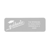 Chic Script Afstuderen en Mutseret Zilver Etiket (Voorkant)