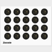 Chic Script Afstuderen Feestelijk Goud Glitter Ronde Sticker (Vel)