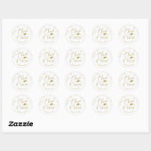 Chic Script Afstuderen Feestelijk Goud Glitter Ronde Sticker (Vel)