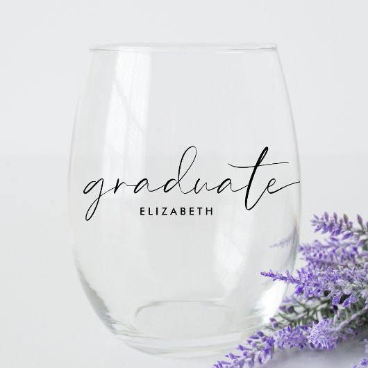 Chic Script-Afstuderen Wijnglas Zonder Voet