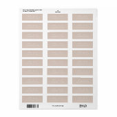 Chic Script Almond Peach Weduwadres Etiket (Full Sheet)