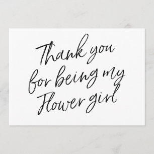 Chic Script "Bedankt dat je mijn bloemenmeisje ben Bedankkaart