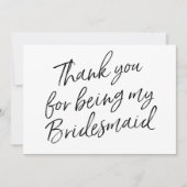 Chic Script "Bedankt dat je mijn bruidsmeisje bent Bedankkaart (Voorkant)