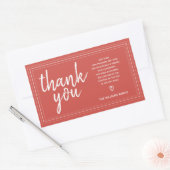 Chic script bedankt en persoonlijke boodschap rode rechthoekige sticker (Envelop)