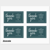 Chic Script Bedankt & Persoonlijk Bericht Diep Tea Rechthoekige Sticker (Vel)