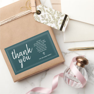 Chic Script Bedankt & Persoonlijk Bericht Diep Tea Rechthoekige Sticker