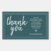 Chic Script Bedankt & Persoonlijk Bericht Diep Tea Rechthoekige Sticker (Voorkant)