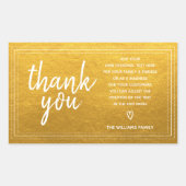 Chic Script Bedankt & Persoonlijk Bericht Gouden C Rechthoekige Sticker (Voorkant)