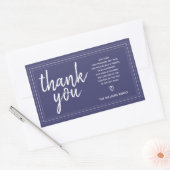 Chic Script Bedankt & Persoonlijk Bericht Navy Bla Rechthoekige Sticker (Envelop)