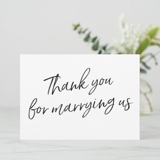 Chic Script "Bedankt voor je huwelijk" Bedankkaart (Staand voorkant)