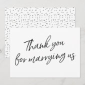 Chic Script "Bedankt voor je huwelijk" Bedankkaart (Voorkant / Achterkant)