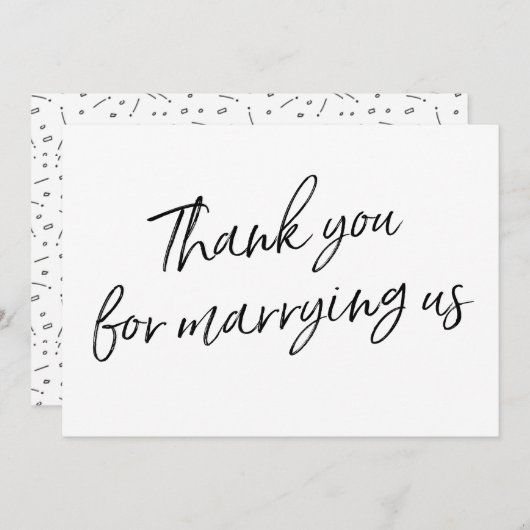 Chic Script "Bedankt voor je huwelijk" Bedankkaart (Voorkant / Achterkant)