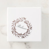 Chic Script Believe Paarse Folie Wreater Kerstmis Bedankjes Labels (In situ)