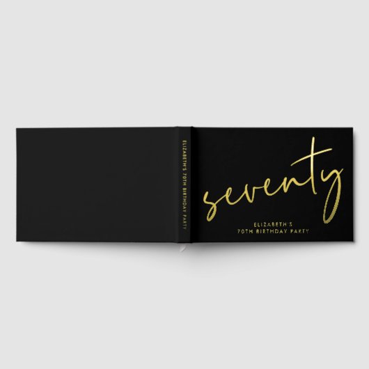Chic Script Black 70ste verjaardagsfeestje Gastenboek (Volledig)