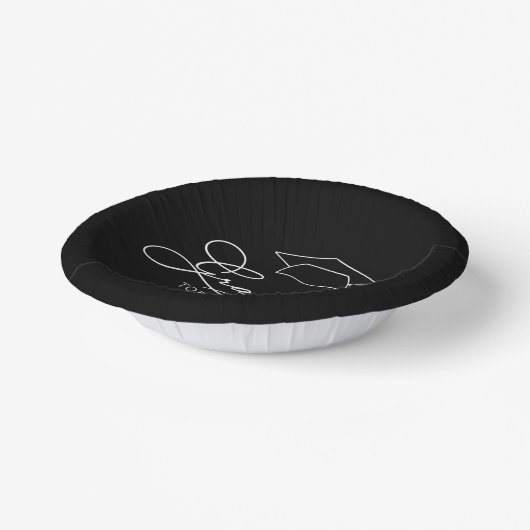 Chic Script Black Afstuderen Papieren Kommen (Gebogen)