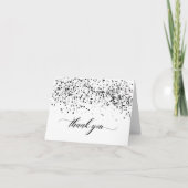 Chic Script Black Confetti Afstuderen Hartelijk da Bedankkaart (Voorkant)