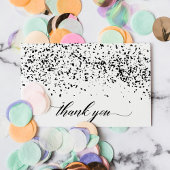 Chic Script Black Confetti Afstuderen Hartelijk da Bedankkaart
