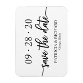 Chic Script Black en White Wedding Save the Date Magneet (Verticaal)
