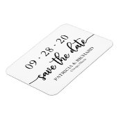 Chic Script Black en White Wedding Save the Date Magneet (Linkerzijde)