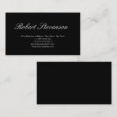 Chic Script Black Stylish Visitekaartje (Voorkant / Achterkant)