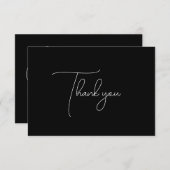 Chic Script Black Vrijgezellenfeest Hartelijk dank Bedankkaart (Voorkant / Achterkant)