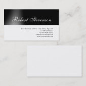 Chic Script Black White Design Visitekaartje (Voorkant / Achterkant)