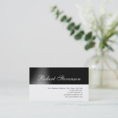 Chic Script Black White Design Visitekaartje (Staand voorkant)