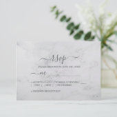 Chic Script Black White Minimal Wedding RSVP Kaartje (Staand voorkant)